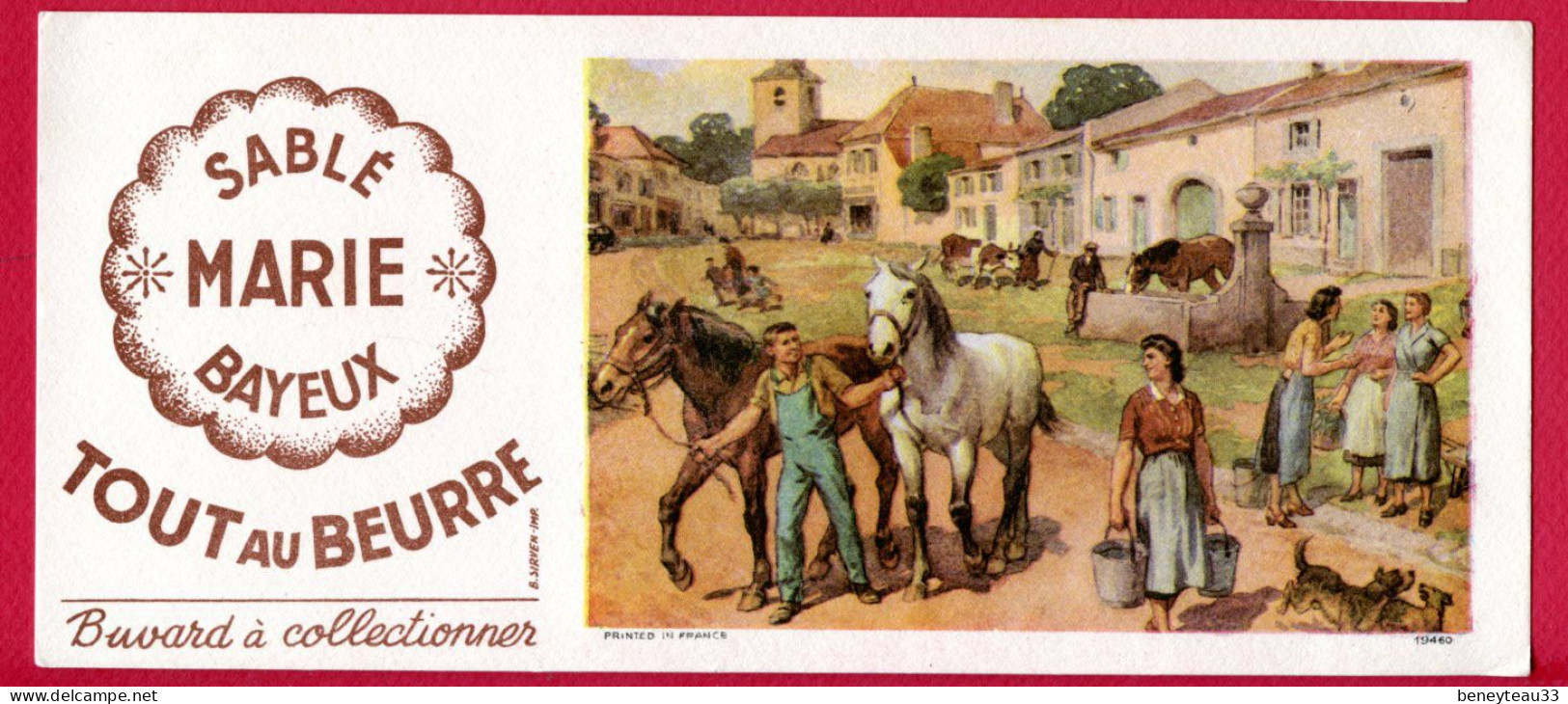 BUVARDS (Réf : BUV 030) SABLÉ * MARIE * BAYEUX TOUT AU BEURRE (La Vie à La Ferme) Cheval - Süssigkeiten & Kuchen