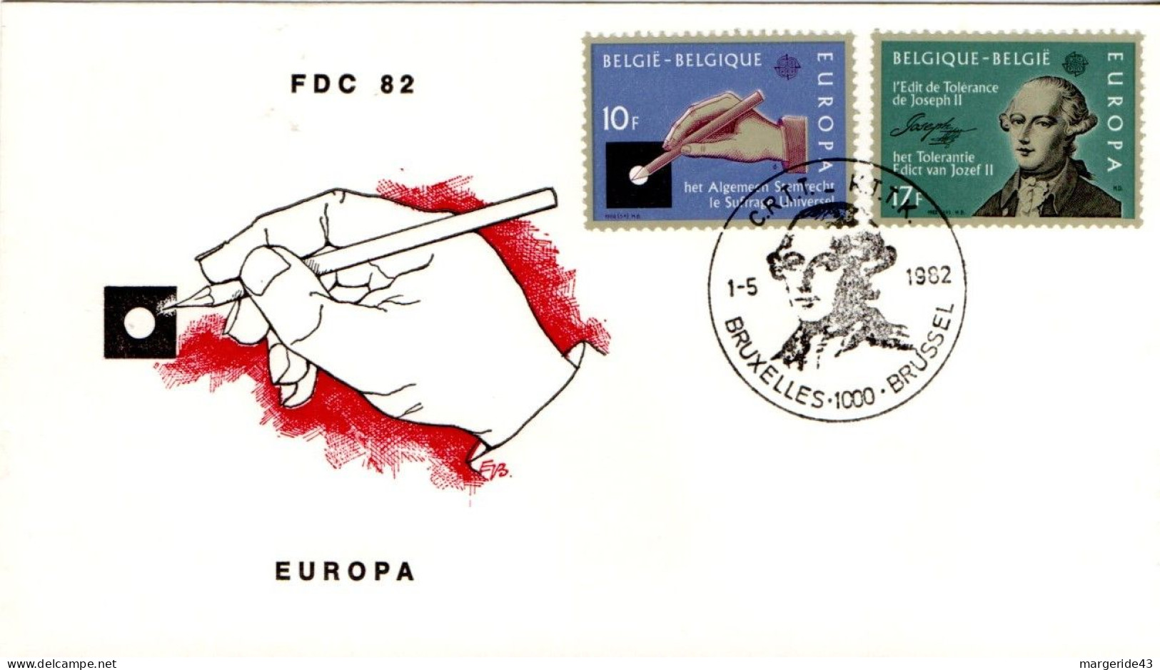 EUROPA FDC 1982 BELGIQUE - 1982