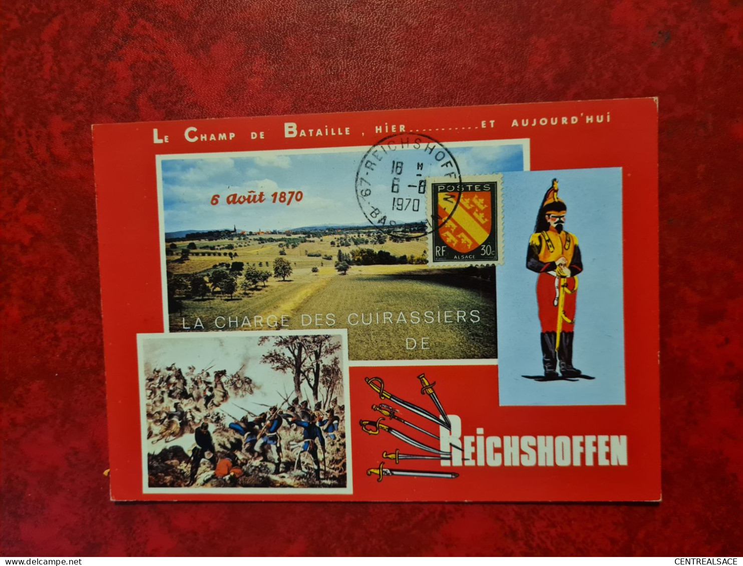 Carte Fdc Maxi 1970  REICHSHOFFEN LE CHAMP DE BATAILLE CENTENAIRE DE LA BATAILLE 68/1970 - 1970-1979