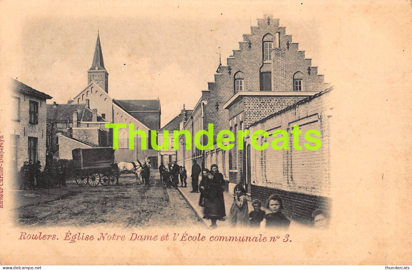 CPA ROESELARE ROESELAERE ROULERS EGLISE NOTRE DAME ET L'ECOLE COMMUNALE  - Röselare