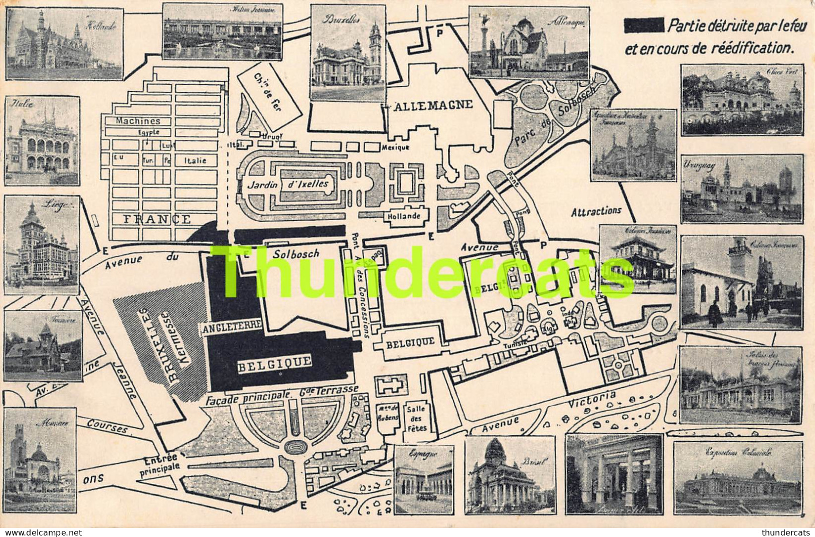 CPA BRUSSEL BRUXELLES L'EXPOSITION DE 1910 PLAN MAP  - Expositions Universelles