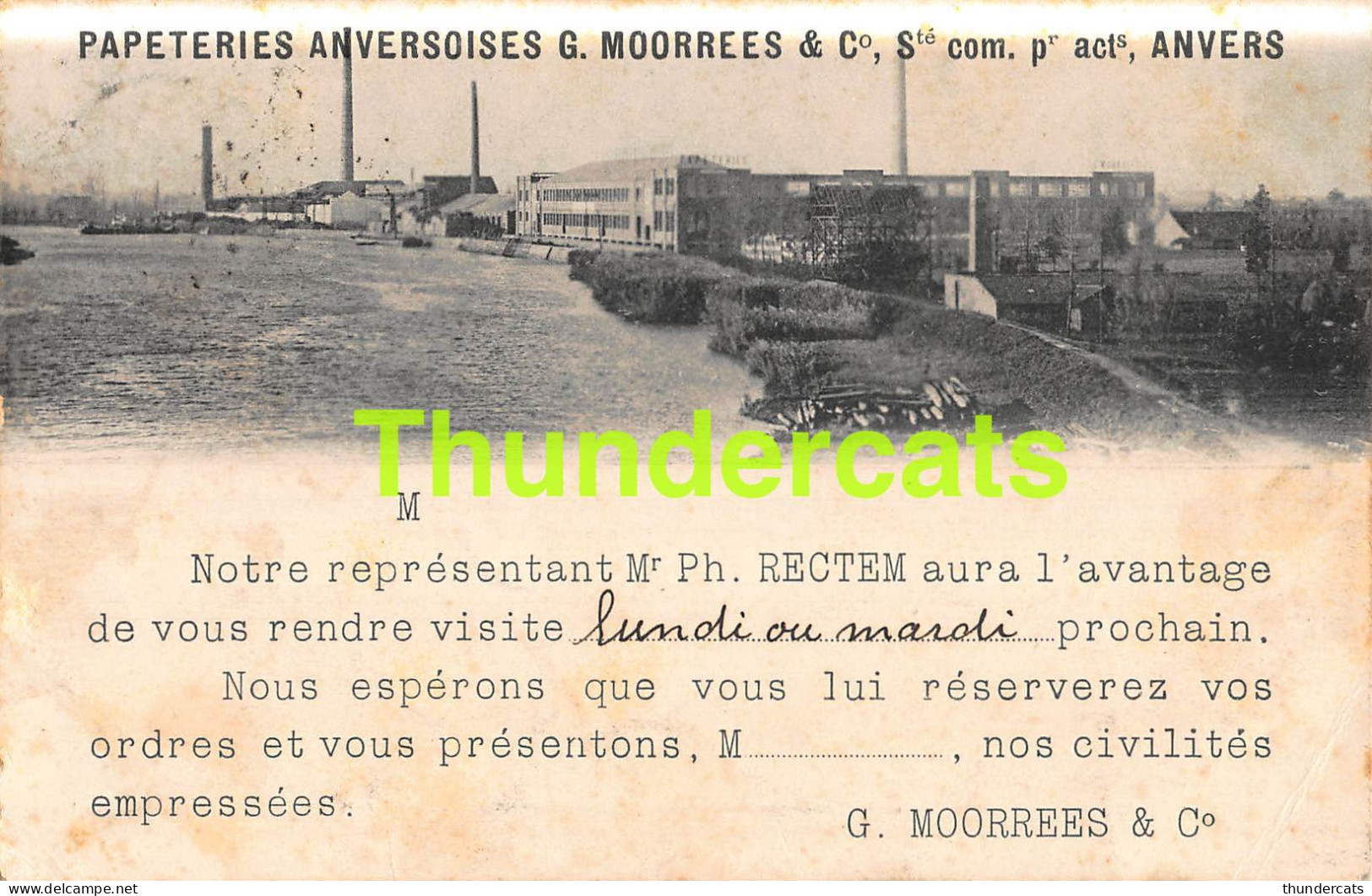 CPA ANTWERPEN ANVERS PAPETERIES ANVERSOISES MOORREES RECTEM  - Antwerpen