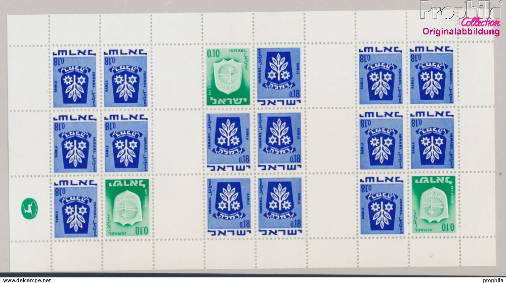 Israel 326/486MHB Markenheftchenbogen Postfrisch 1970 Wappen Israelischer Städte (10368306 - Unused Stamps (without Tabs)