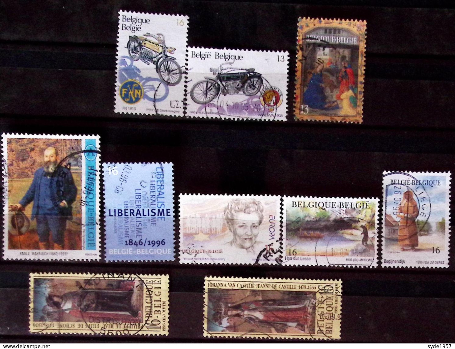 Belgique1995-1996  10 Timbres Oblitérés Liste COB Ci-dessous: - Used Stamps