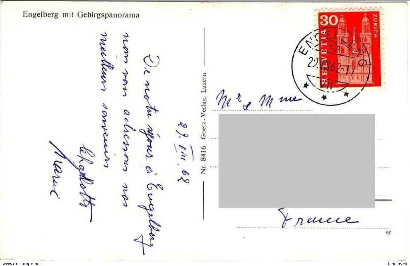 (99). Suisse. Obwald. Engelberg Mit Hahnen Und Spannorier (1) & Gebirgspanorama 1962 & Kloster Tor - Engelberg