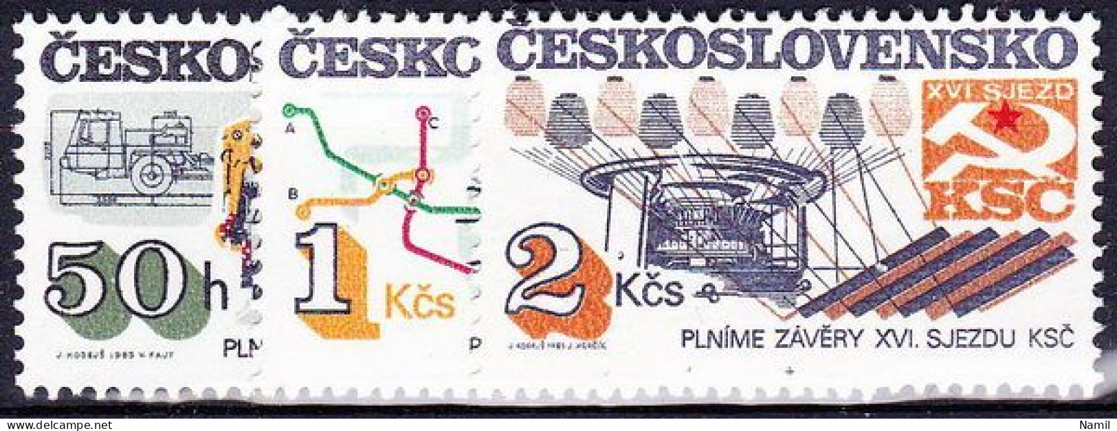 ** Tchécoslovaquie 1985 Mi 2831-3 (Yv 2647-9), (MNH)** - Neufs