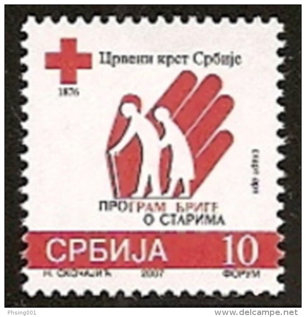 Serbia 2007 Red Cross Care For The Elderly Tax Charity Surcharge Stamp MNH - Serbie