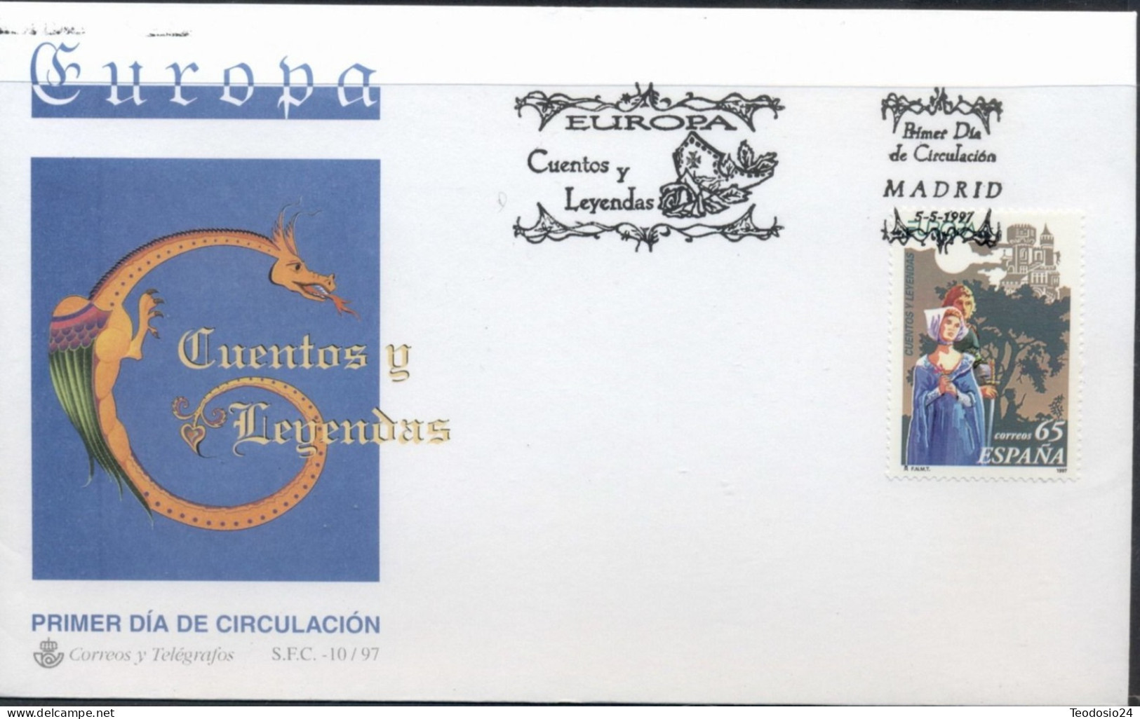 FDC Barcelona 1997.- Europa Mitos Y Leyendas. - FDC