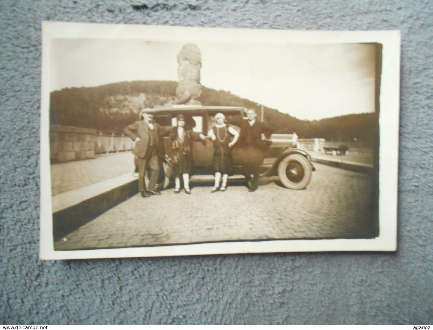Cpa Photo Lac De La Gileppe Voiture Ancienne Automobile - Jalhay