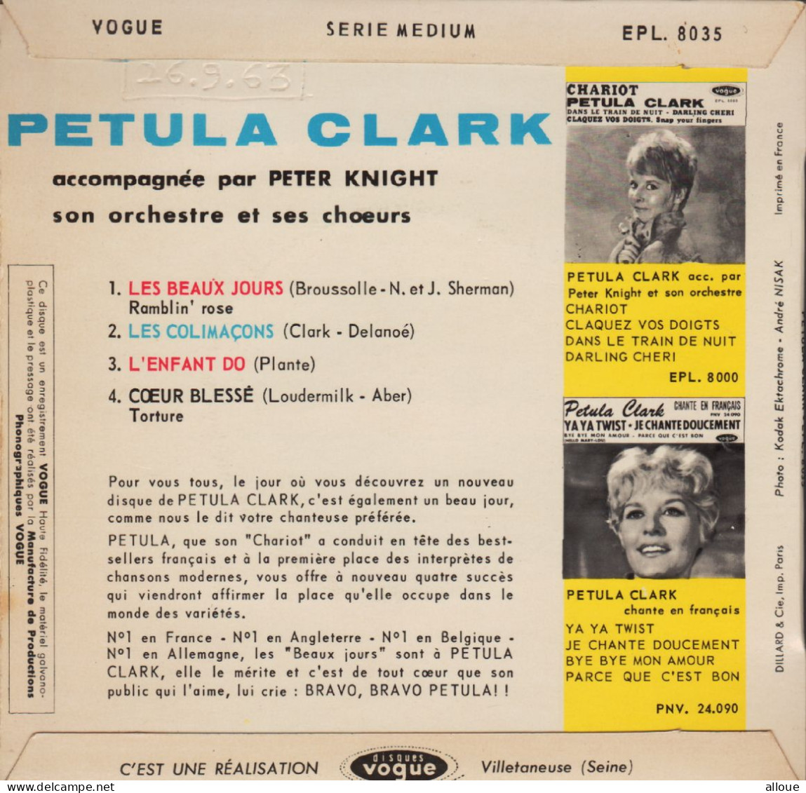 PETULA CLARK FR EP COEUR BLESSE + 3 - Other - French Music