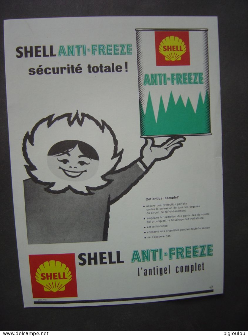 Publicité Shell - Anti-Freeze - Illustration Esquimau - Extrait D'un Magazine 1962 - Werbung