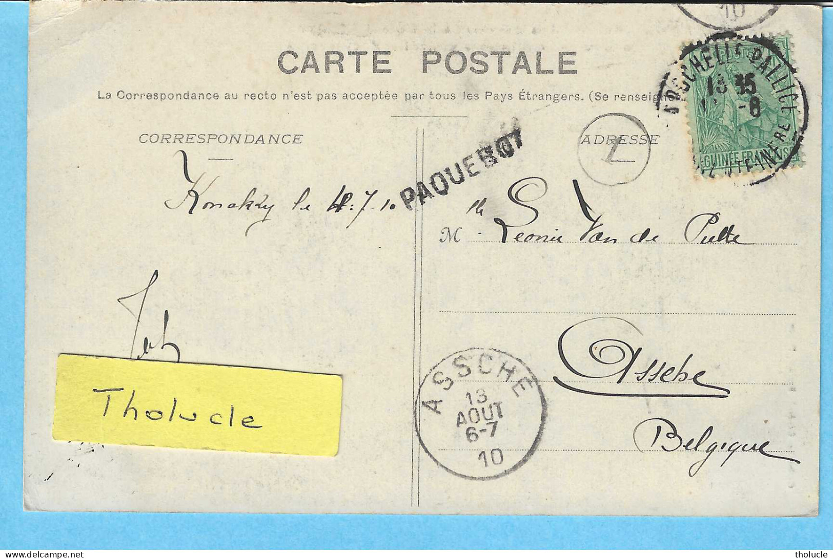 Afrique Occidentale-Dahomey-1910-Voyage Du Ministre Des Colonies-Porto Novo-Visite Les Factoreries+ Cachet "Paquebot" - Dahome