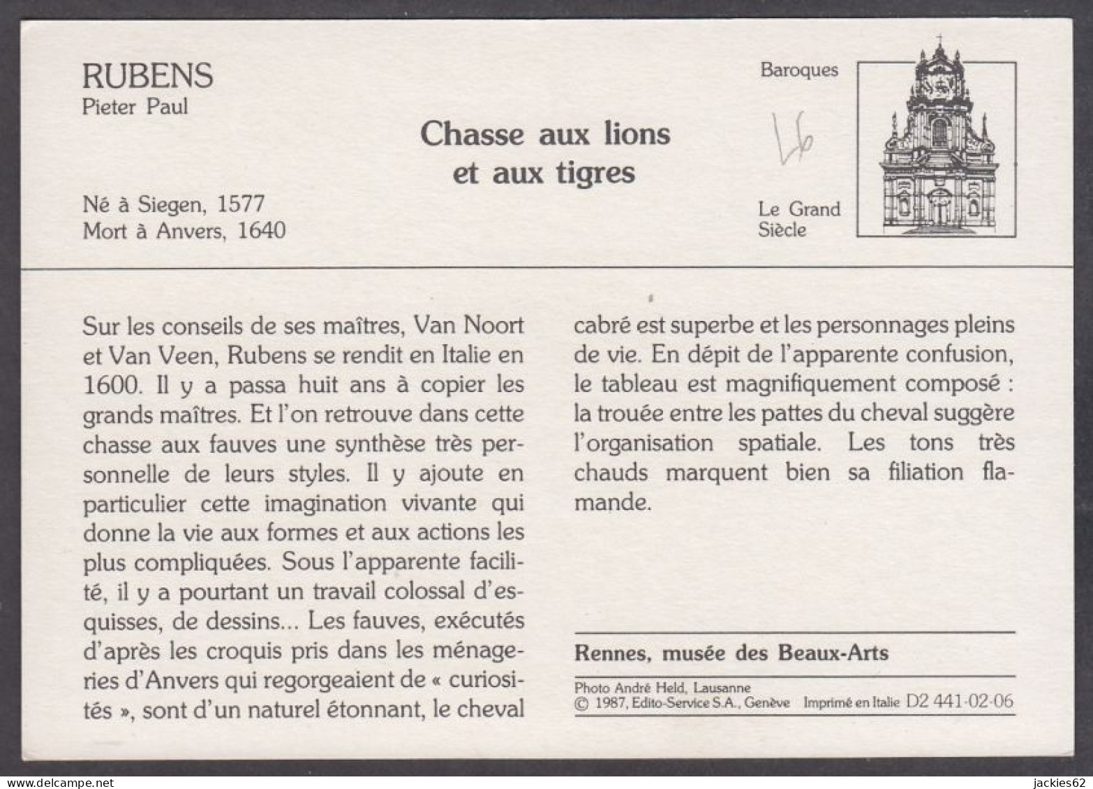 130064/ Pierre Paul RUBENS, *Chasse Aux Lions Et Aux Tigres*, Baroques - Other & Unclassified