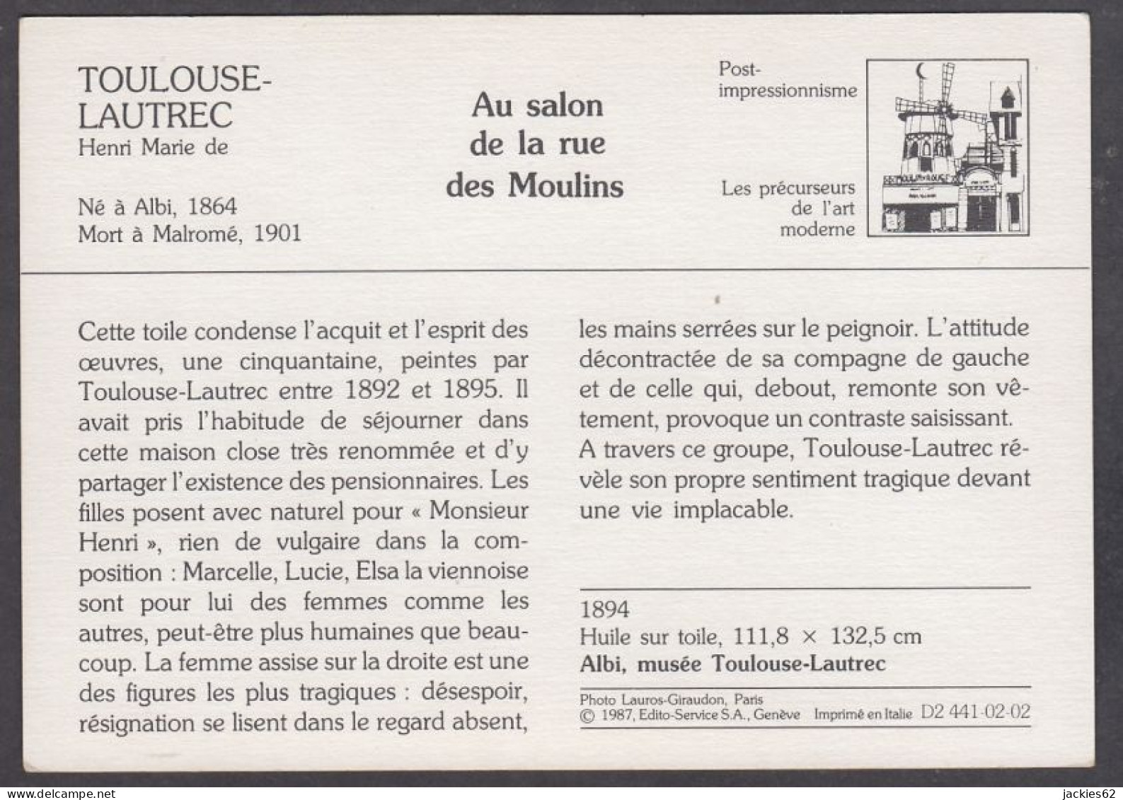 130068/ TOULOUSE-LAUTREC, *Au Salon De La Rue Des Moulins*, Post-impressionnisme - Sonstige & Ohne Zuordnung