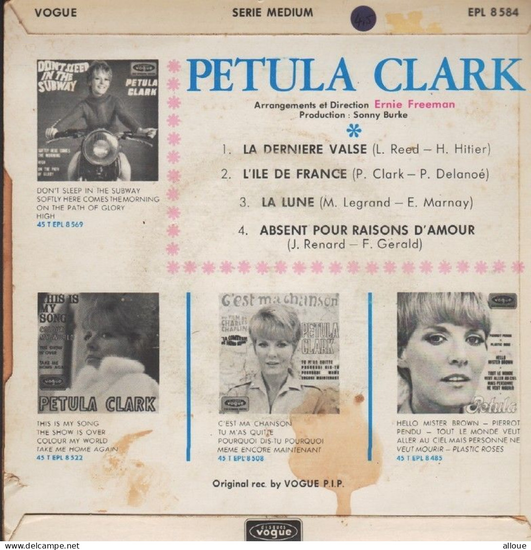 PETULA CLARK FRENCH EP LA DERNIERE VALSE + 3 - Sonstige - Franz. Chansons