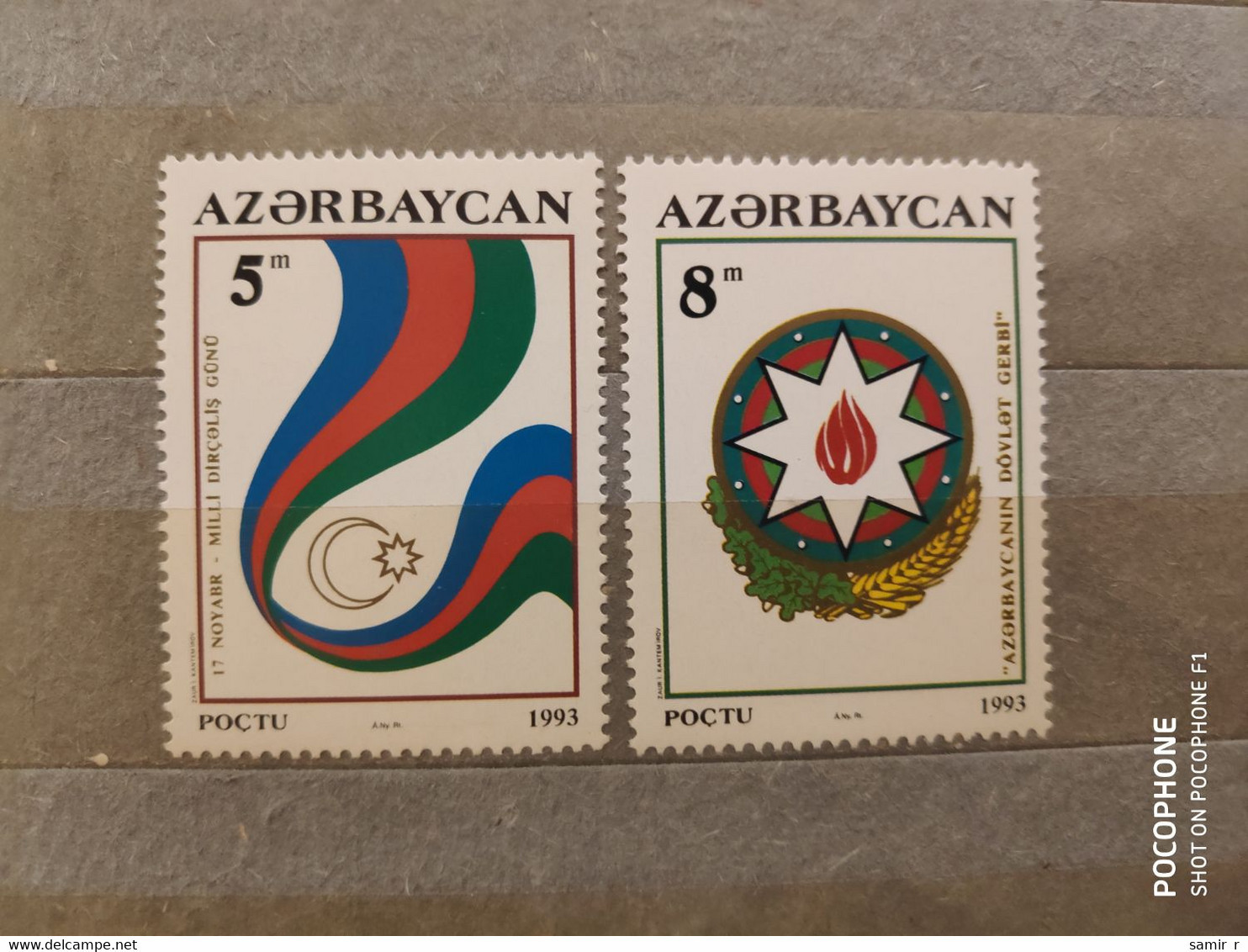 1994 Azerbaijan Emblema Flag - Aserbaidschan