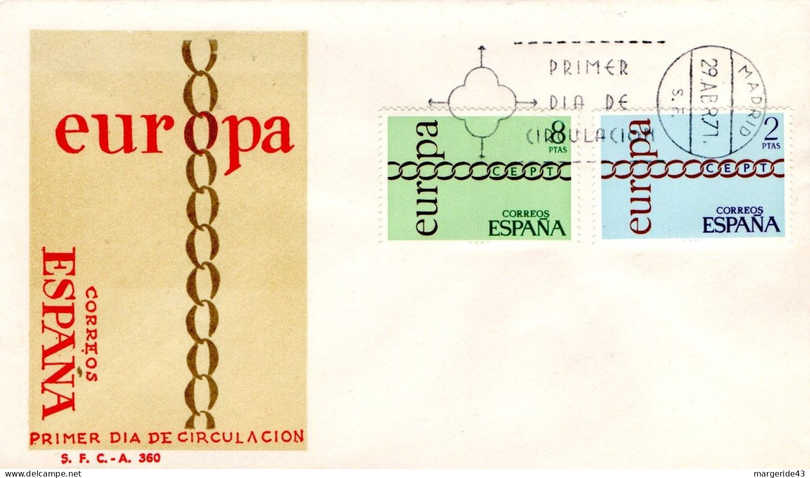 EUROPA FDC 1971 ESPAGNE - 1971