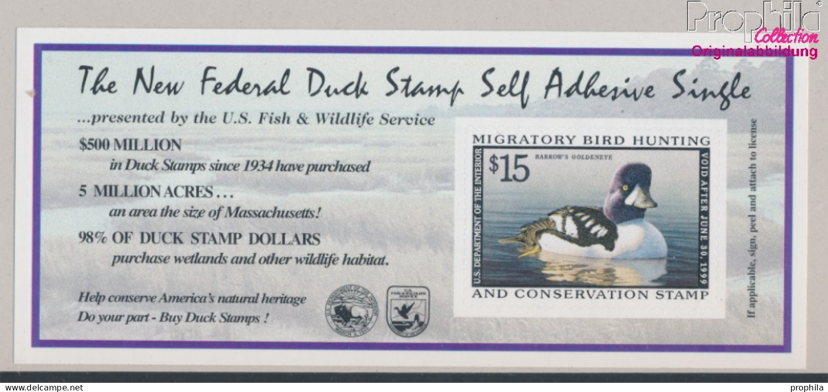 USA DS2/1998 Selbstklebende Ausgabe Postfrisch 1998 Duck Stamp (10368227 - Ongebruikt
