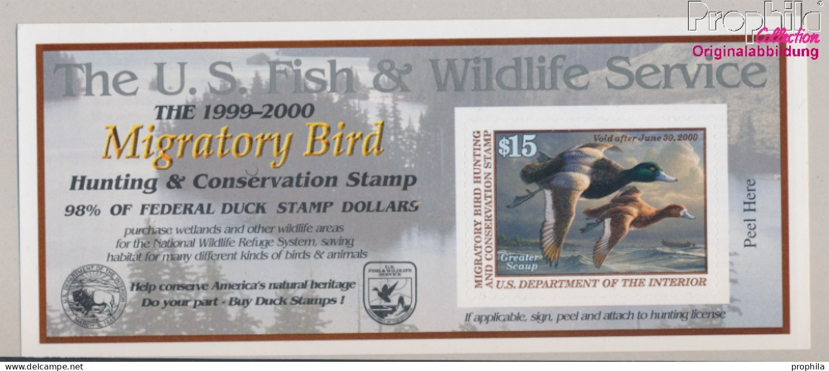 USA DS2/1999 Selbstklebende Ausgabe Postfrisch 1999 Duck Stamp (10368226 - Ongebruikt