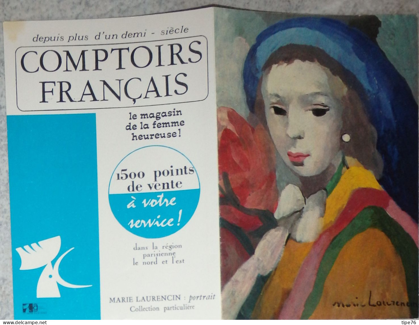 Petit Calendrier De Poche 1968 Comptoirs Français Magasin Enseigne - Peinture Portrait Marie Laurencin - Tamaño Pequeño : 1961-70