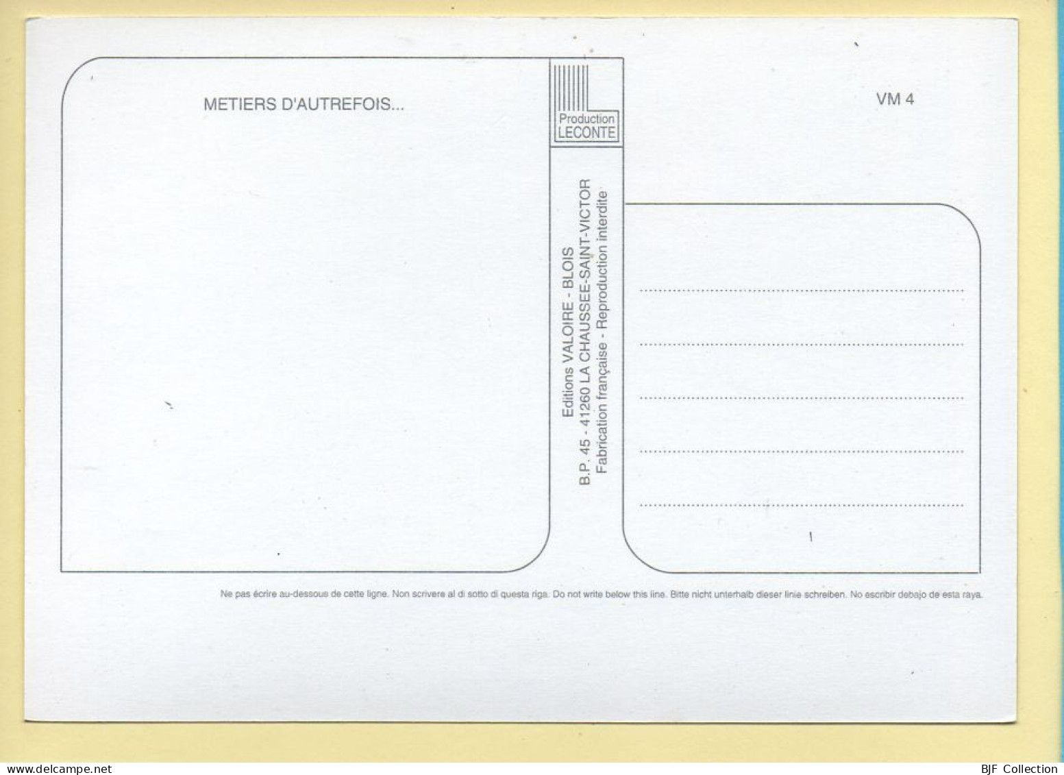 Métiers D'autrefois : Le Bûcheron (voir Scan Recto/verso) - Ambachten