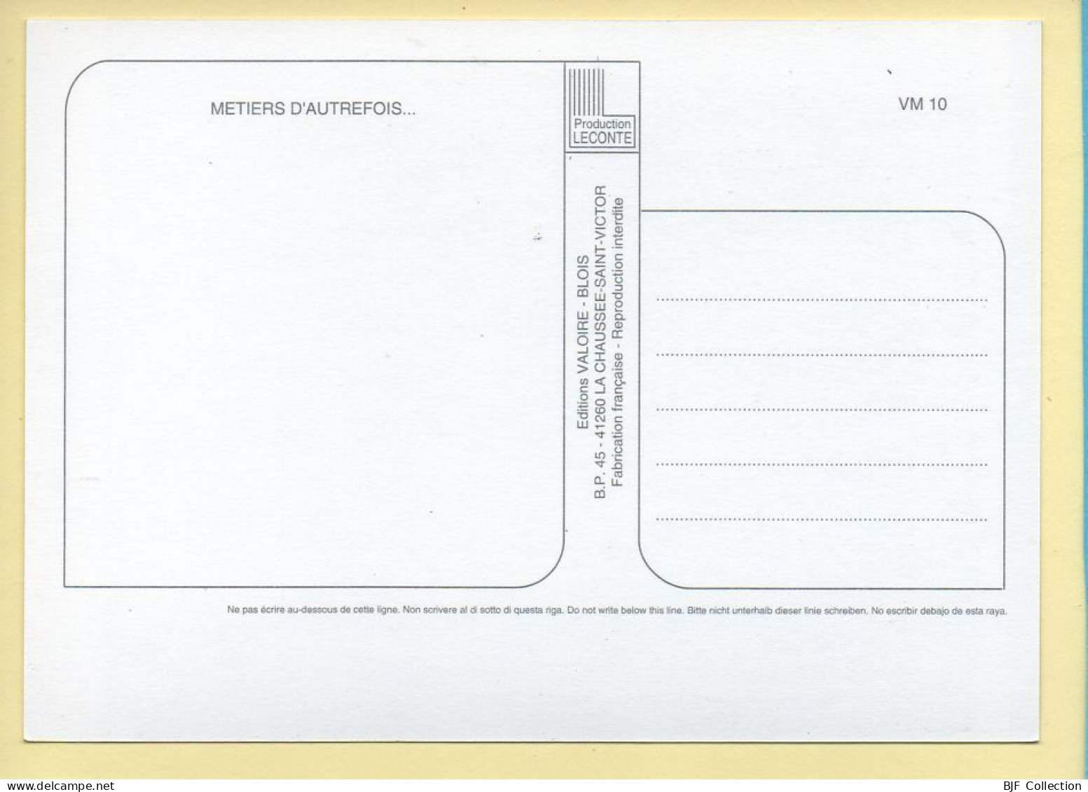 Métiers D'autrefois : La Dentellière (voir Scan Recto/verso) - Ambachten