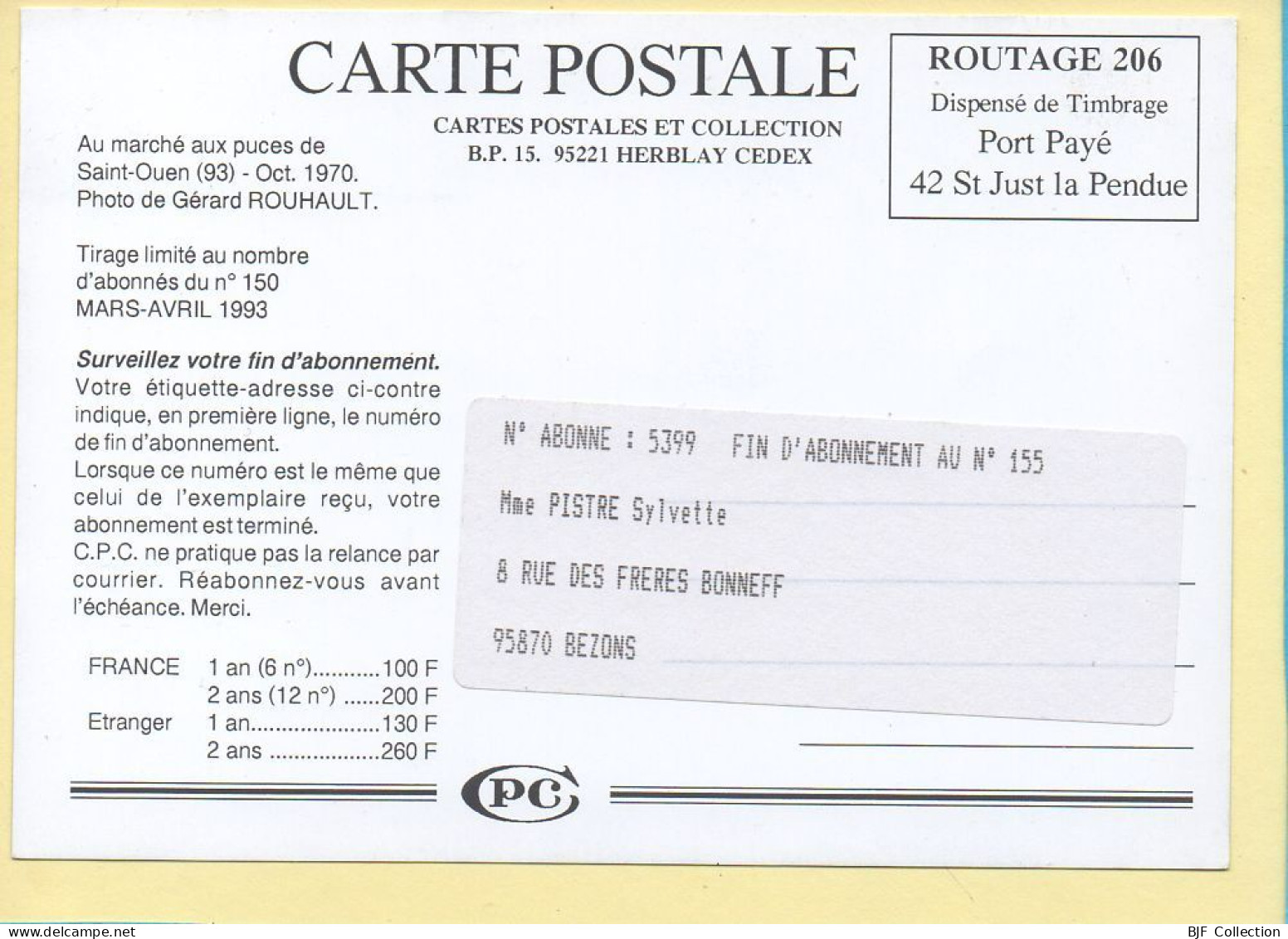 Marché Aux Puces De Saint-Ouen / 1970 (93) (Gérard ROUHAULT Pour CPC N° 150) Tirage Limité / 1993 - Marchands Ambulants