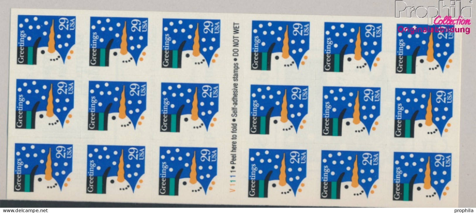 USA 2422Fb Folienblatt12 (kompl.Ausg.) Postfrisch 1993 Weihnachten (10368249 - Unused Stamps