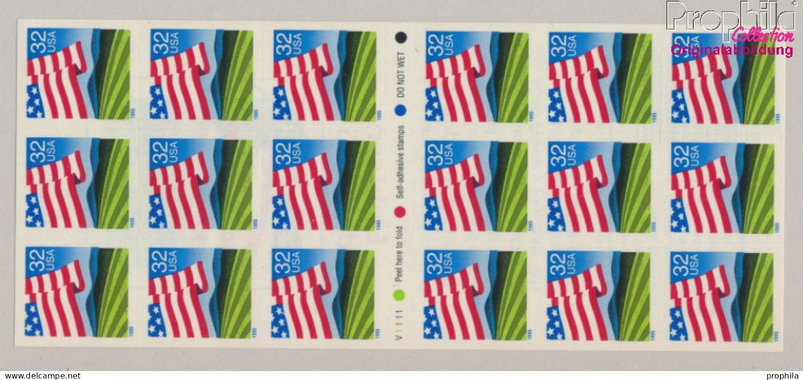 USA 2548Fb Folienblatt21 (kompl.Ausg.) Postfrisch 1995 Flagge (10368247 - Unused Stamps