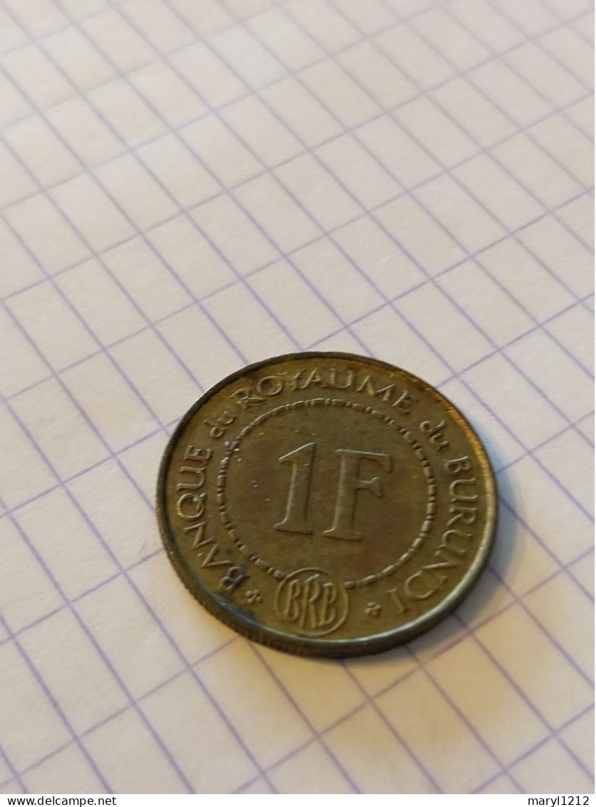 1 Franc Royaume Du Burundi 1965 Et 1966 - Autres – Afrique