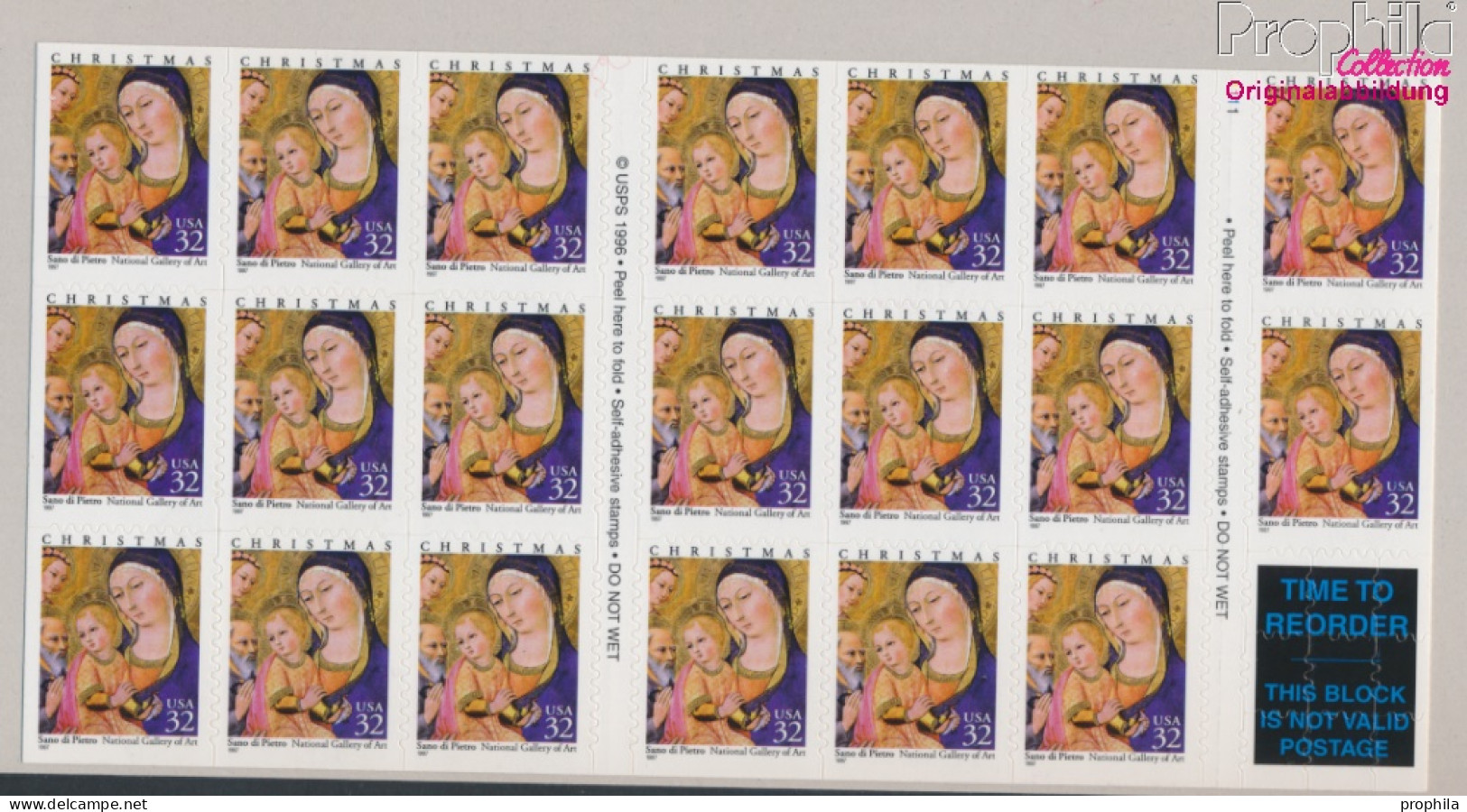 USA 2901Fb Folienblatt43 (kompl.Ausg.) Postfrisch 1997 Weihnachten (10368238 - Unused Stamps