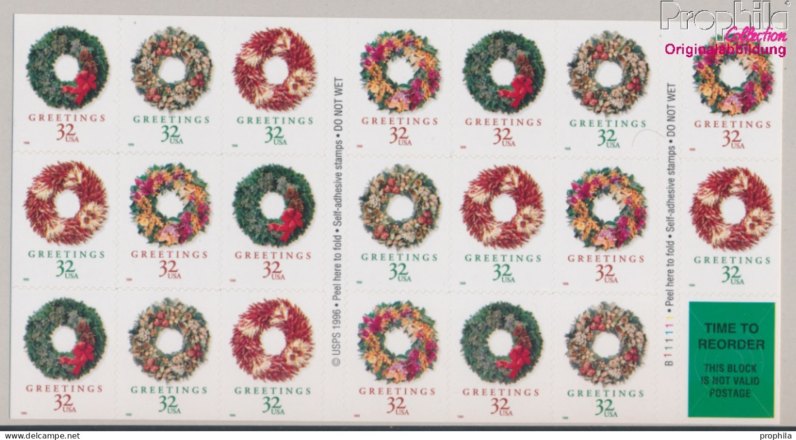 USA 3051-3054Fb Folienblatt48 (kompl.Ausg.) Postfrisch 1998 Weihnachten (10368235 - Unused Stamps