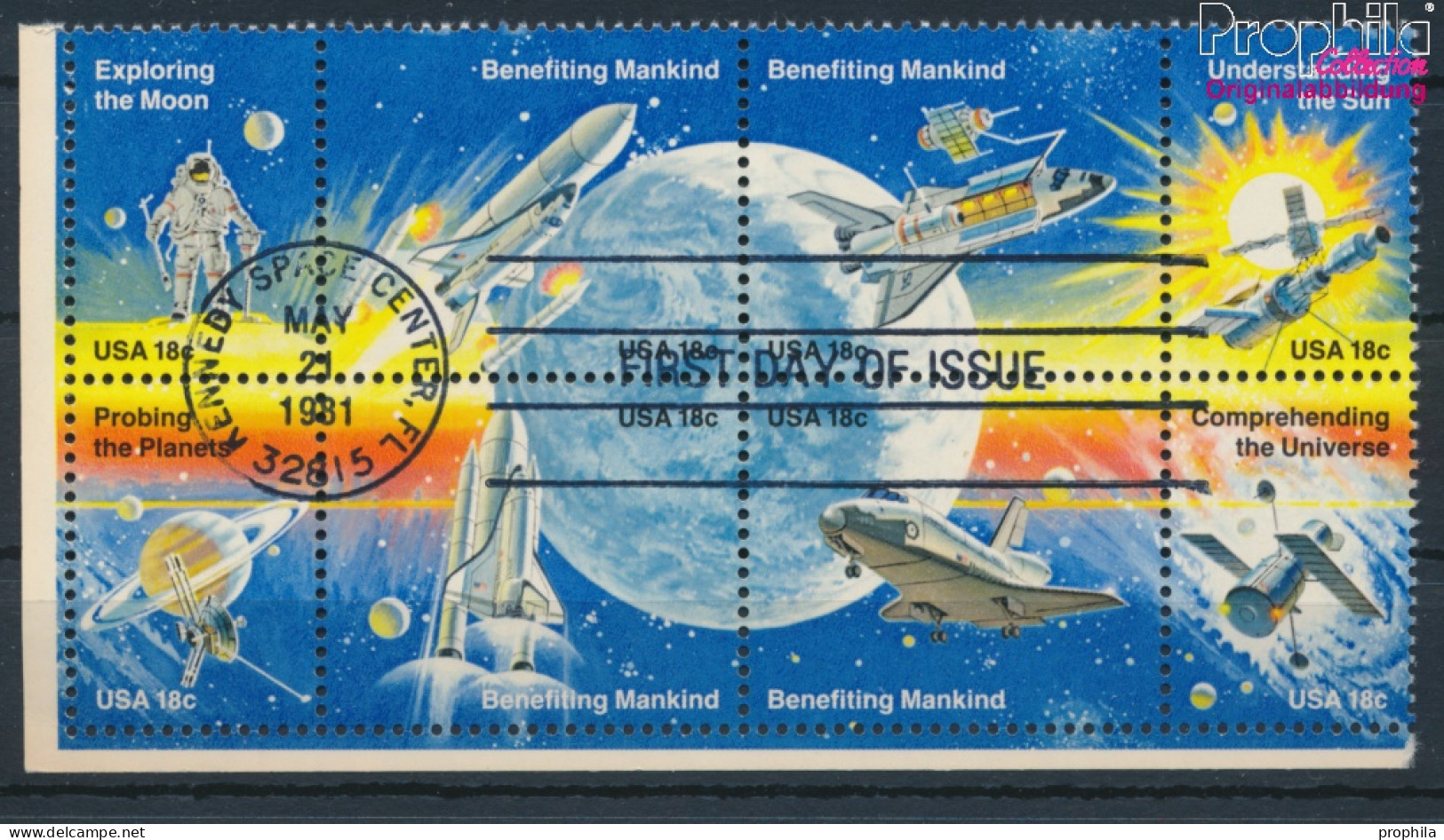 USA 1481-1488 Achterblock (kompl.Ausg.) Gestempelt 1981 Raumfahrt (10348602 - Usati