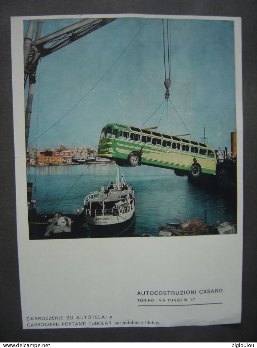 Publicité  Ancienne - AUTOCAR - AUTOBUS - CASARO - Extrait D'un Magazine - Format 22 X 30 Cm - Vrachtwagens