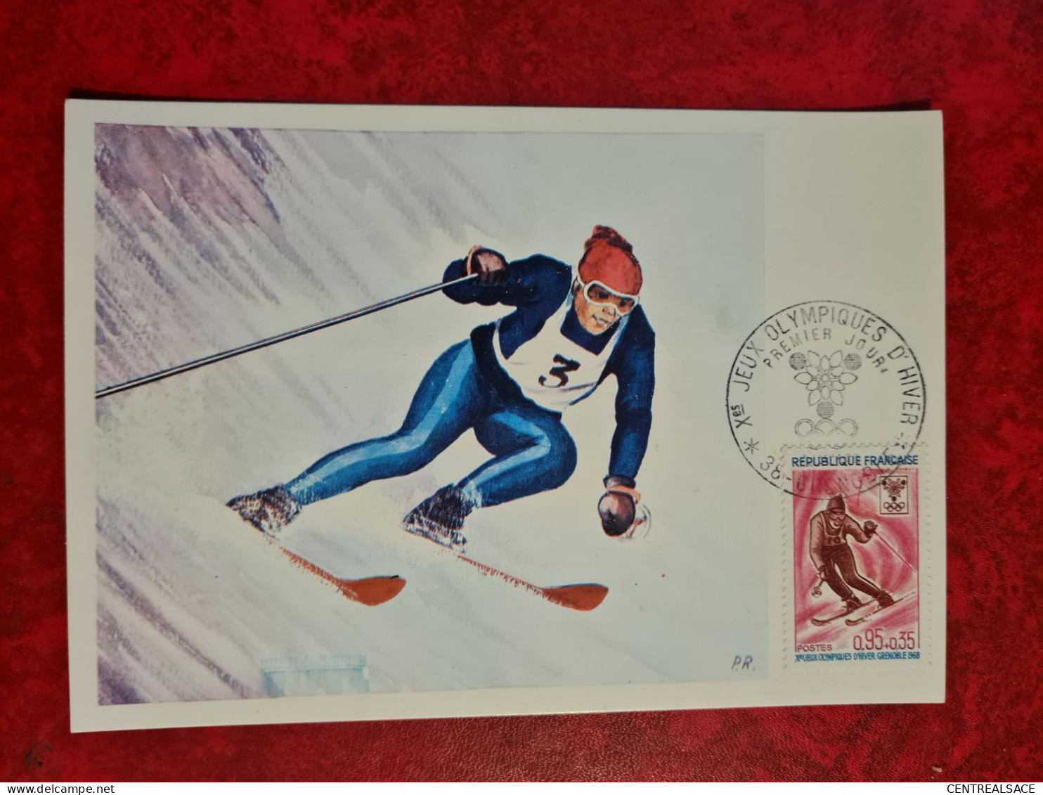 Carte Fdc Maxi 1968 GRENOBLE JEUX OLYMPIQUES LE SLALOM - 1960-1969