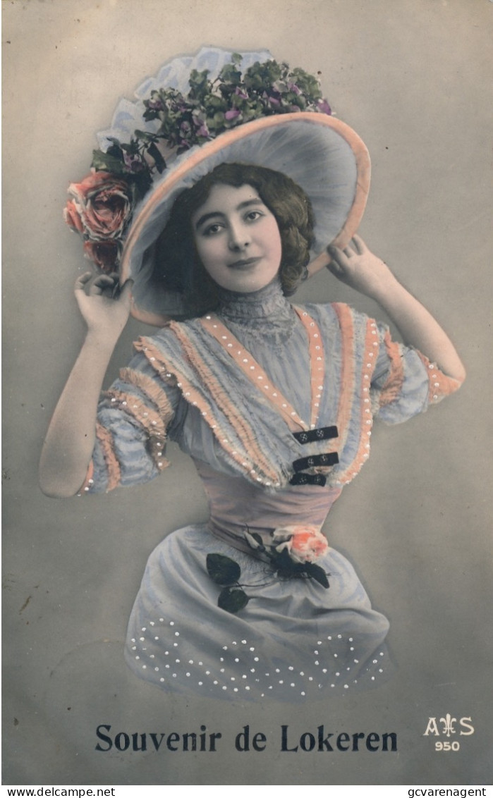 SOUVENIR DE LOKEREN    FANTASIE  MOOIE VROUW  JOLIE FEMME  CARTE PHOTO      ZIE  SCANS - Lokeren