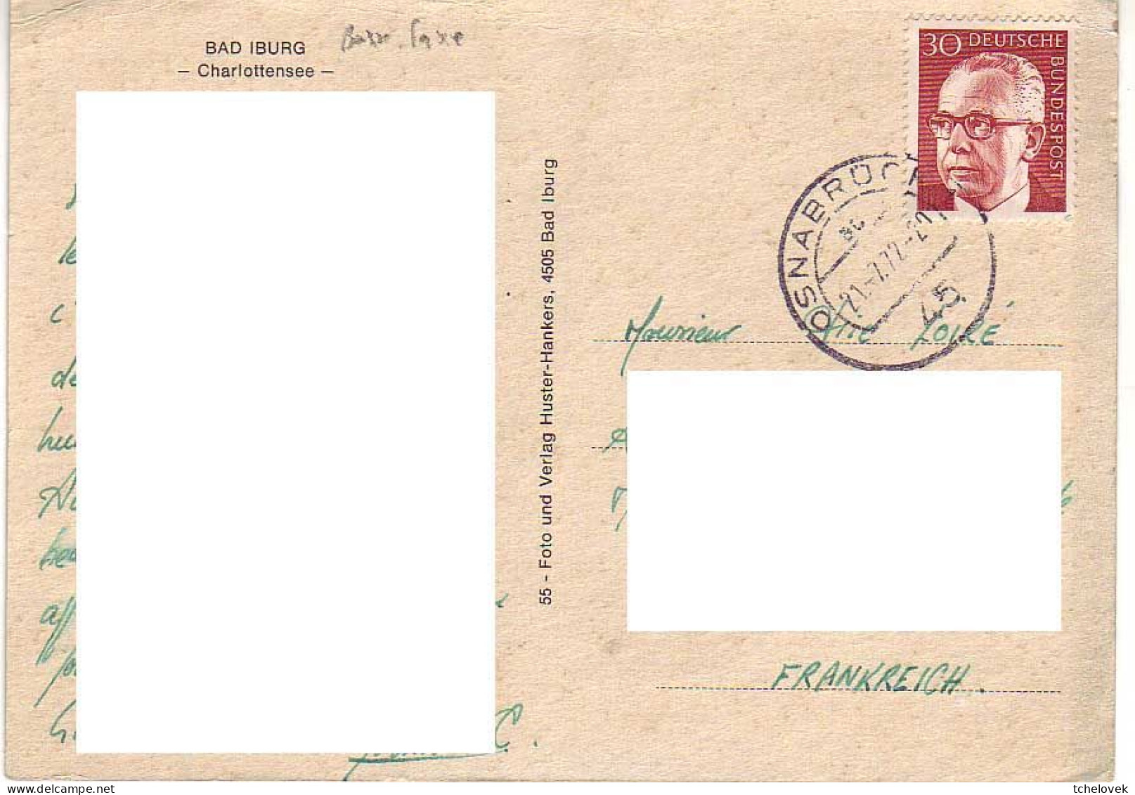 (99). Allemagne. Basse Saxe. Bad Iburg 1972 Charlottensee - Otros & Sin Clasificación