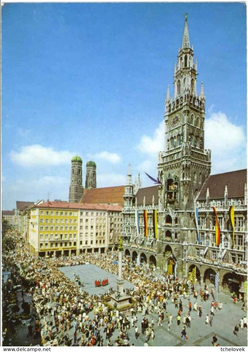 (99). Allemagne. Baviere. Munich München Weltstadt Mit Herz Marienplatz Neues Rathaus Dom Frauenkirche - Muenchen