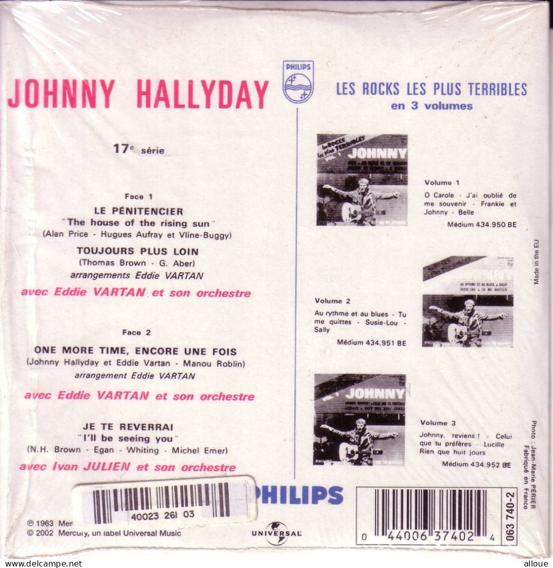 JOHNNY HALLYDAY CD EP LE PENITENCIER + 3 - Autres - Musique Française