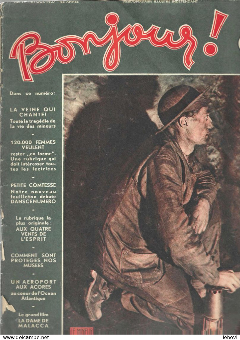 « La Veine Qui Chante » RUSCART, P.. Reportage Dans « BONJOUR » Hebdomadaire Illustré De 1937/1938  N° 19 à 29) - België