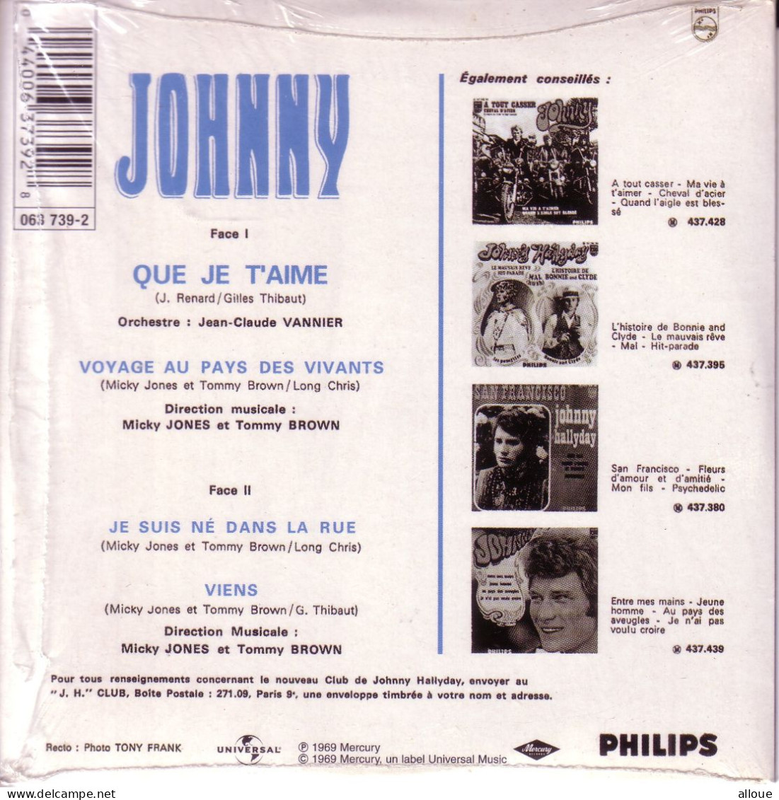 JOHNNY HALLYDAY CD EP QUE JE T'AIME + 3 - Other - French Music