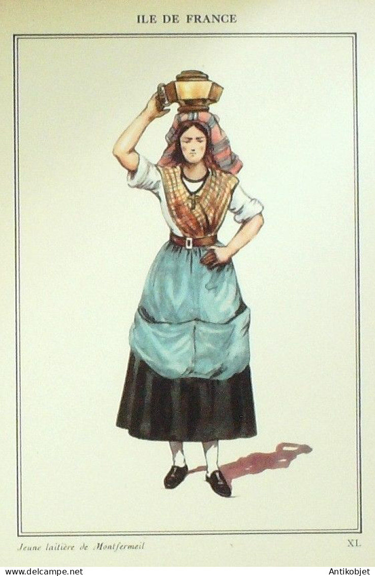 Costume Ile-de-France Montfermeil (95) Laitière Signé Illustré Par P.A Leroux XXème - Berühmtheiten