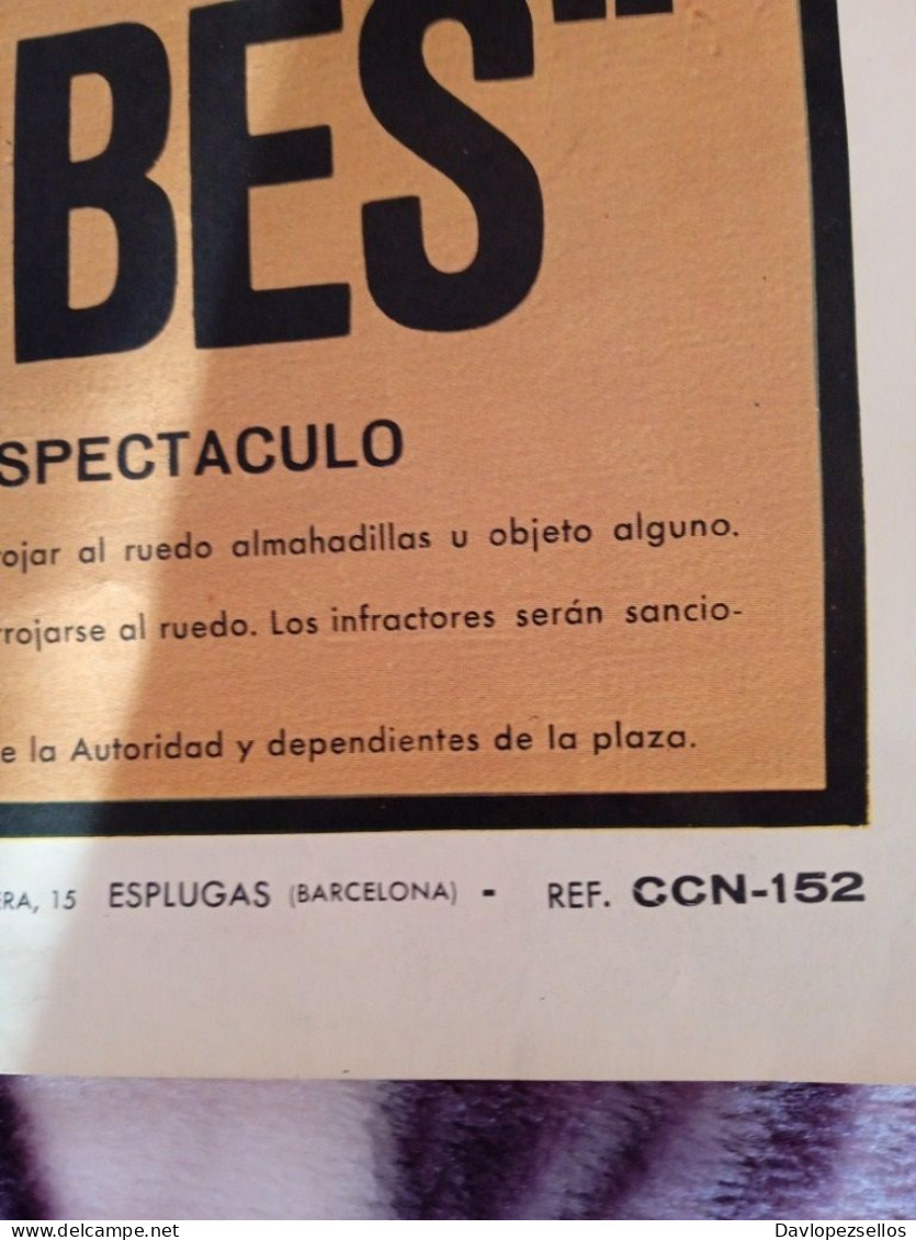 Affiche Espagnole Corrida 1971 96x53 Cm - Affiches