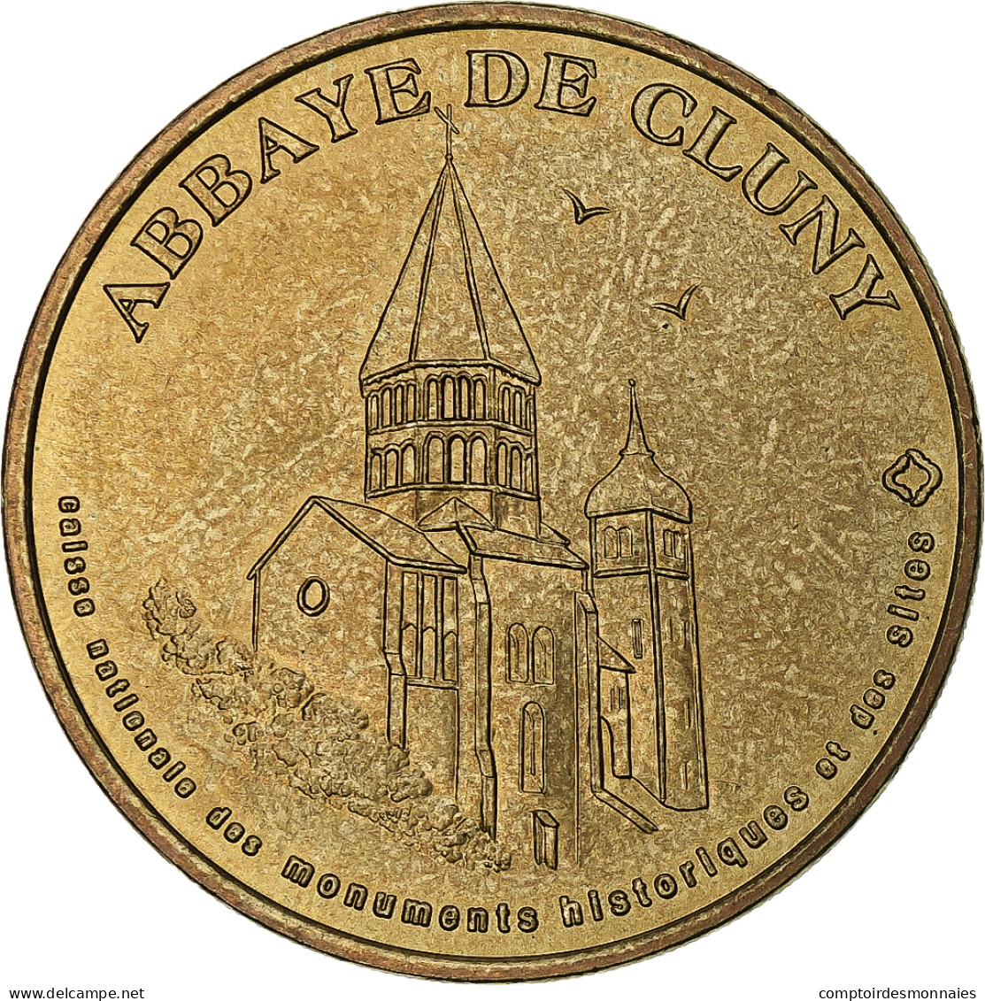 France, Tourist Token, Abbaye De Cluny, 2003, MDP, Or Nordique, SUP - Autres & Non Classés