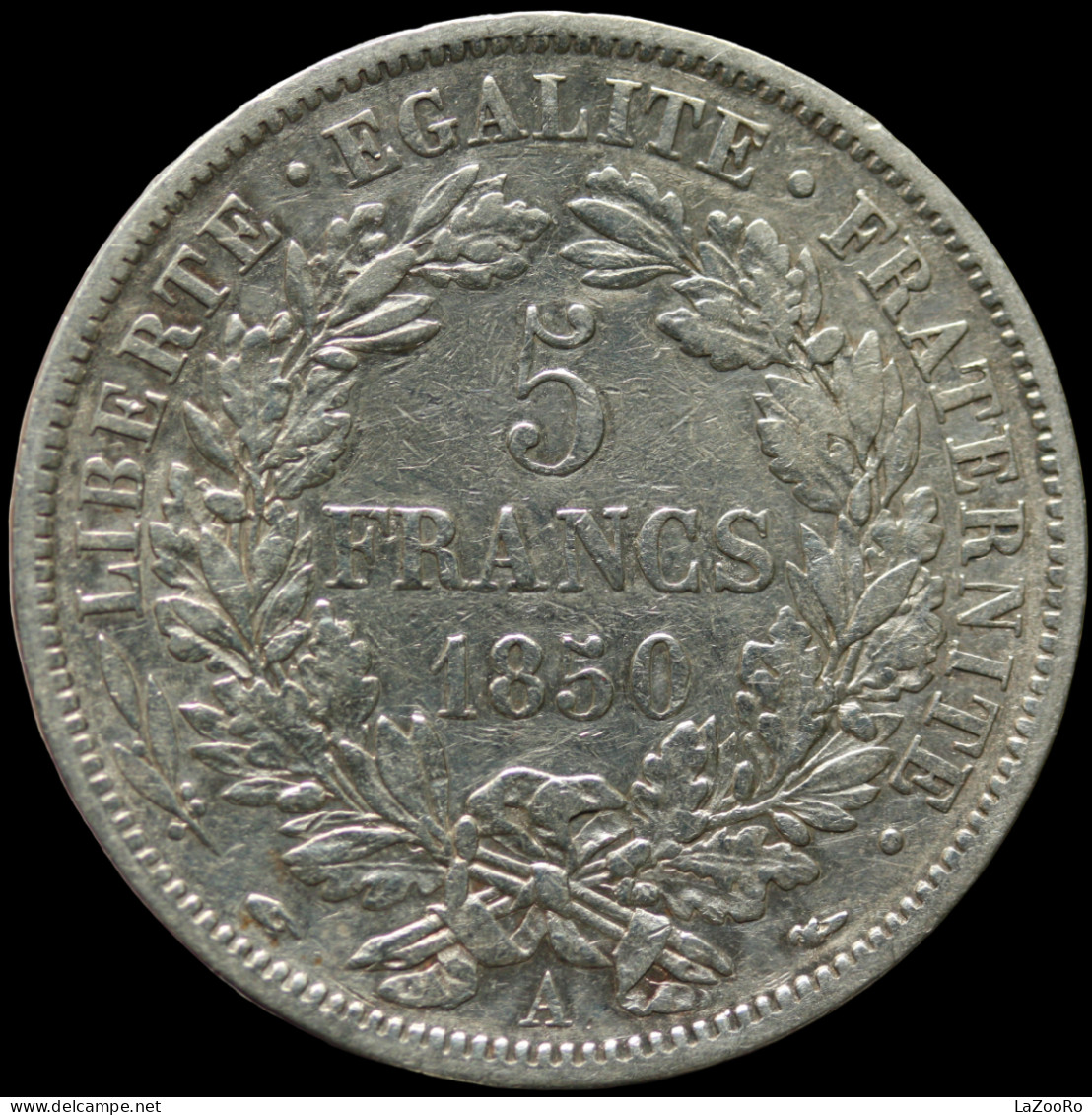 LaZooRo: France 5 Francs 1850 A VF / XF - Silver - 5 Francs