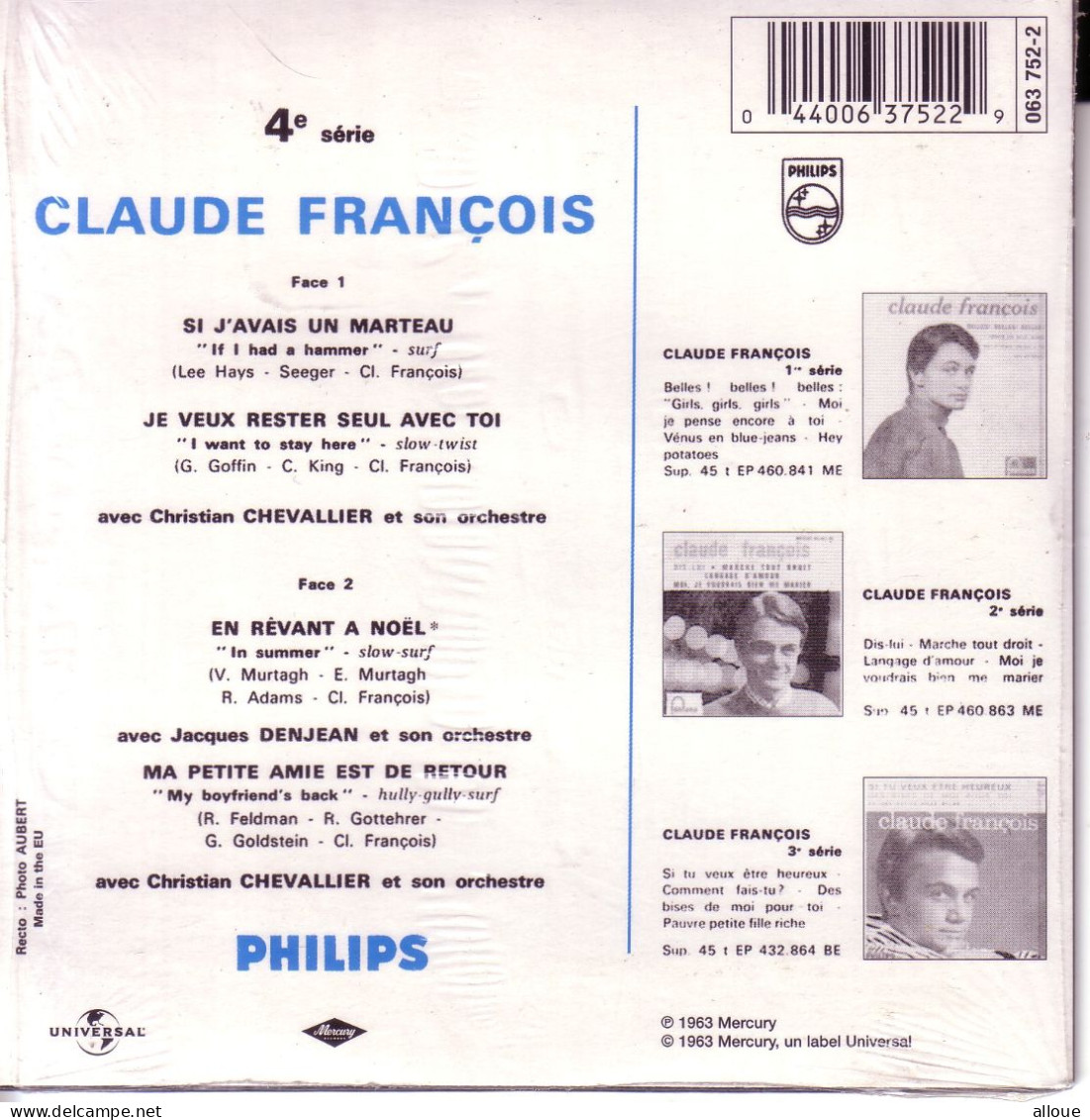CLAUDE FRANCOIS CD EP SI J'AVAIS UN MARTEAU + 3 - Otros - Canción Francesa