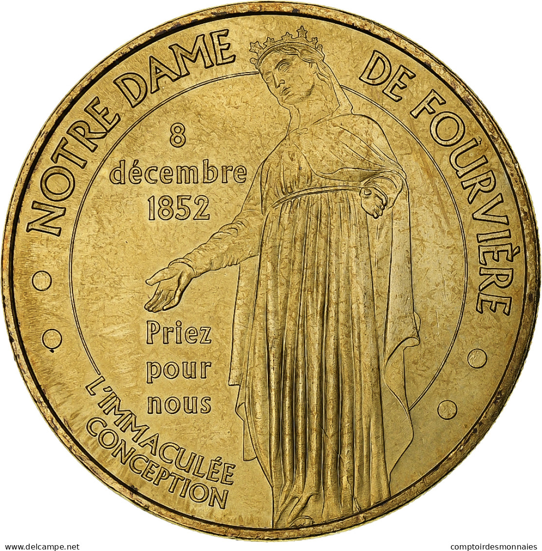 France, Tourist Token, Notre Dame De Fourvière, 2008, MDP, Or Nordique, SUP - Autres & Non Classés