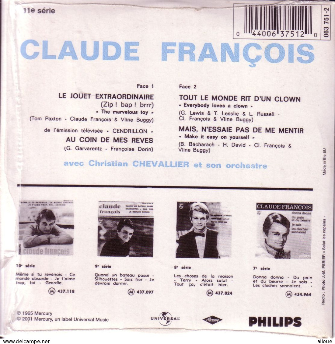 CLAUDE FRANCOIS CD EP LE JOUET EXTRAORDINAIRE + 3 - Andere - Franstalig