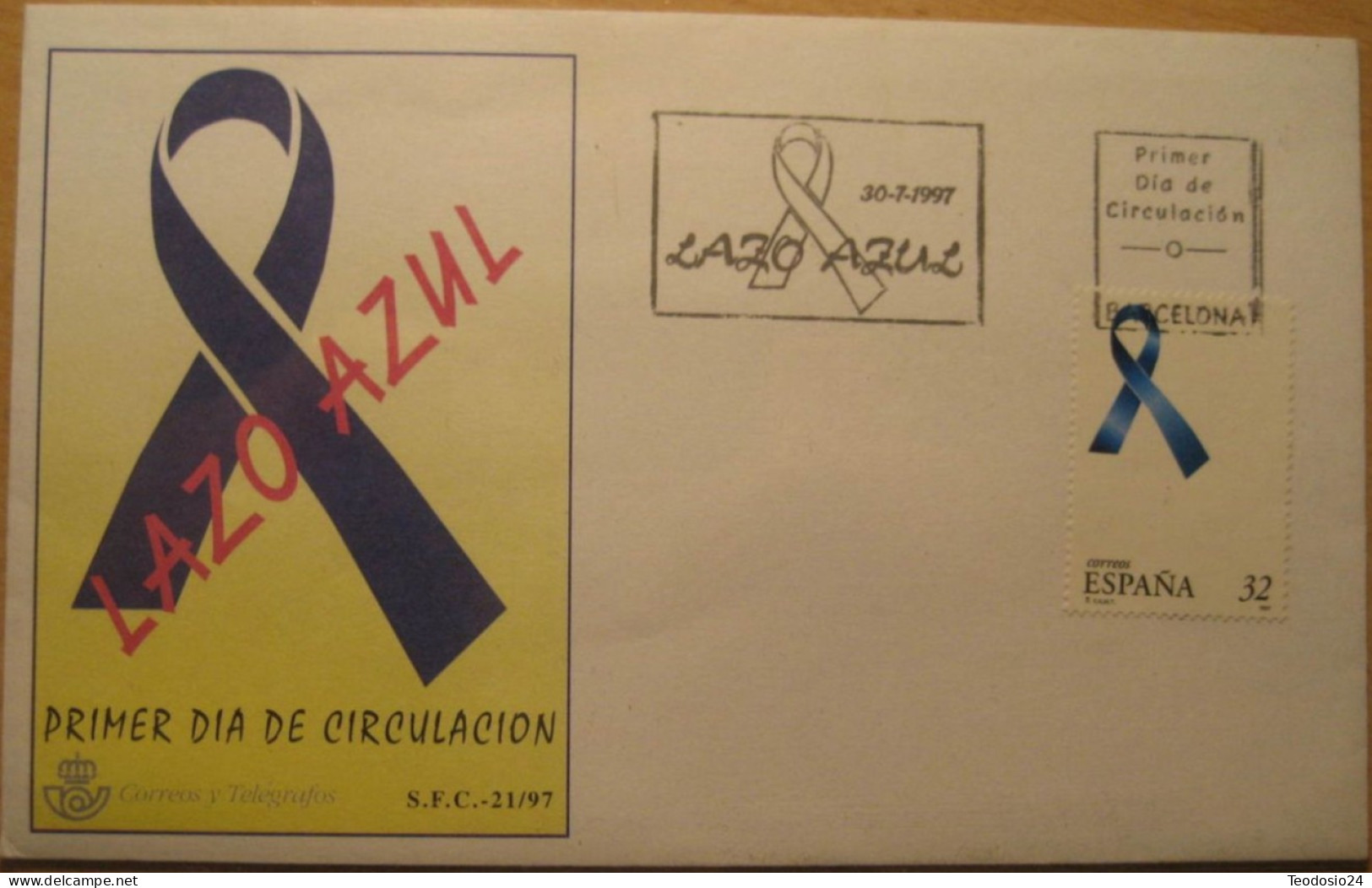 FDC Barcelona 1997.- El Lazo Azul - FDC