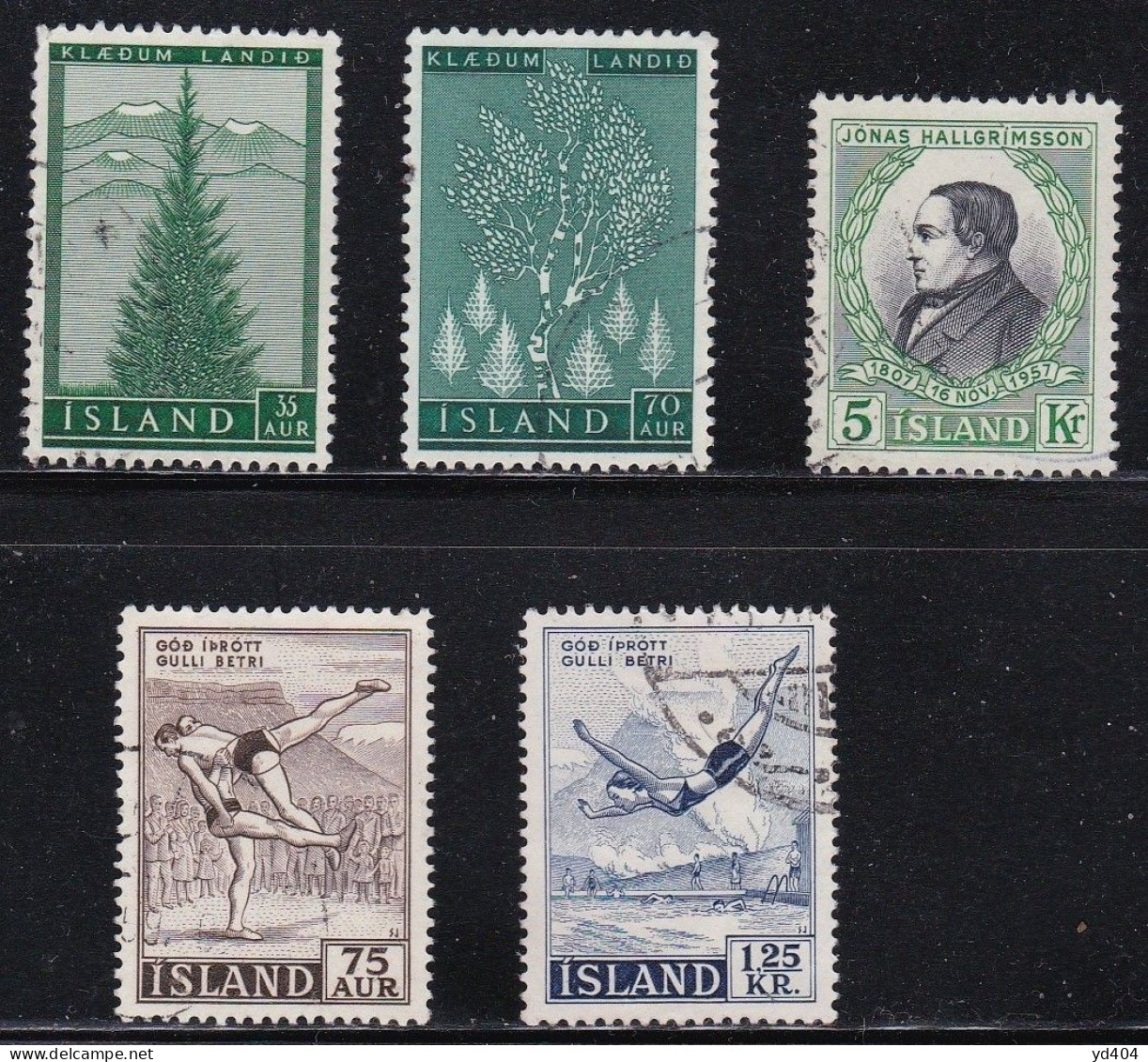 IS061F – ISLANDE – ICELAND – 1957 – VARIOUS ISSUES – Y&T # 272-80 USED - Usati